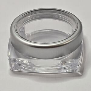 50 New Acrylic Cosmetic Sample Jars w/ Screw Lids Clear Square Base Heavy Duty